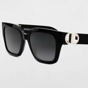 Christian Dior 30 Montaigne S10F Square Sunglasses, Shiny Black Smoke